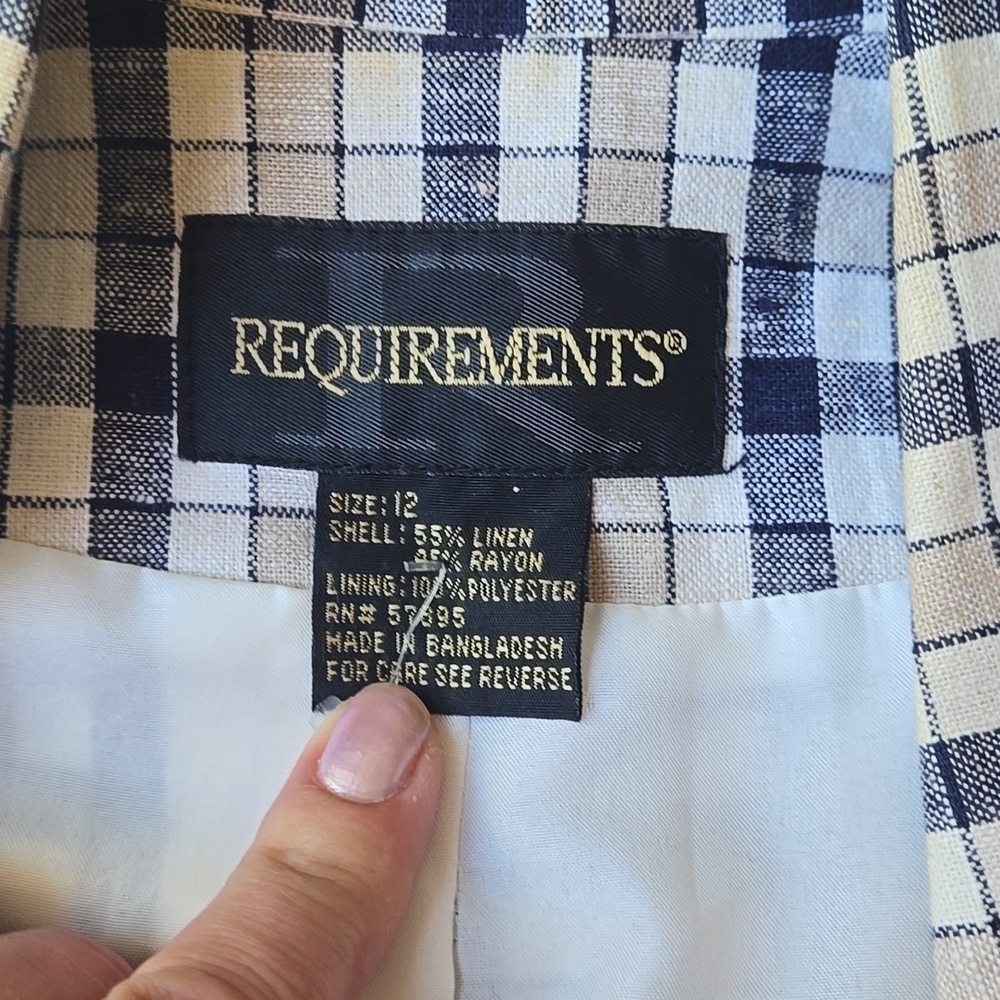 Requirements Linen Blend Plaid Blazer - Picture 4 of 10